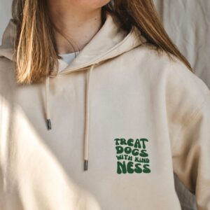 Hoodie "Treat dogs with Kindness" Beige M (Second Chance)